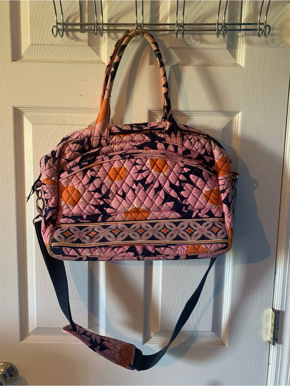 Vera Bradley Quilted Pink & Orange Patterned Women’s Laptop Travel Bag